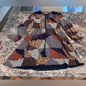 Patchwork Long Sleeve Dress